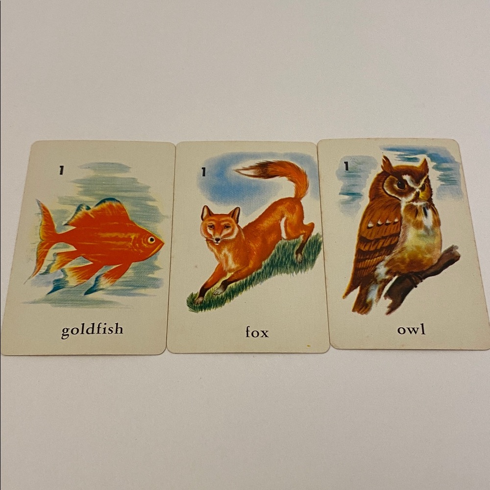 Vintage 1959 Card Game By Ed-U-Cards Bird Fish Animal 33 Cards Read Description - Picture 5 of 13